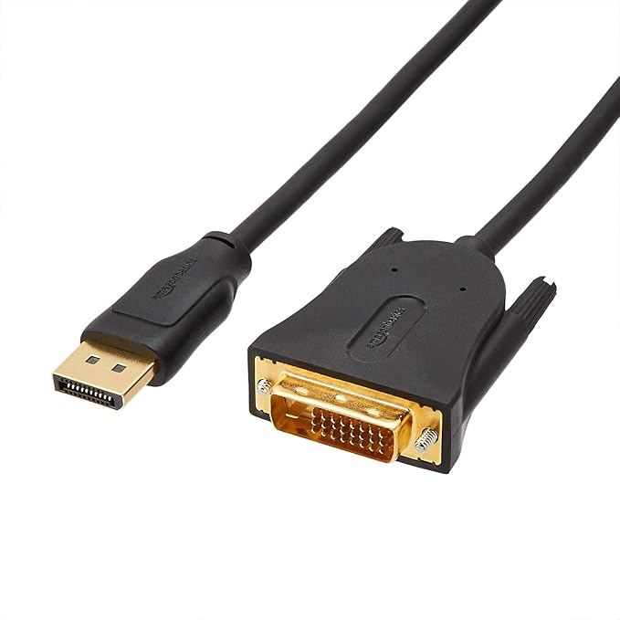 Amazon Basics DisplayPort-auf-DVI-Kabel 1,8 m mit vergoldeten Anschlüssen für Full HD 1080p bis 1920x1200 – 007268