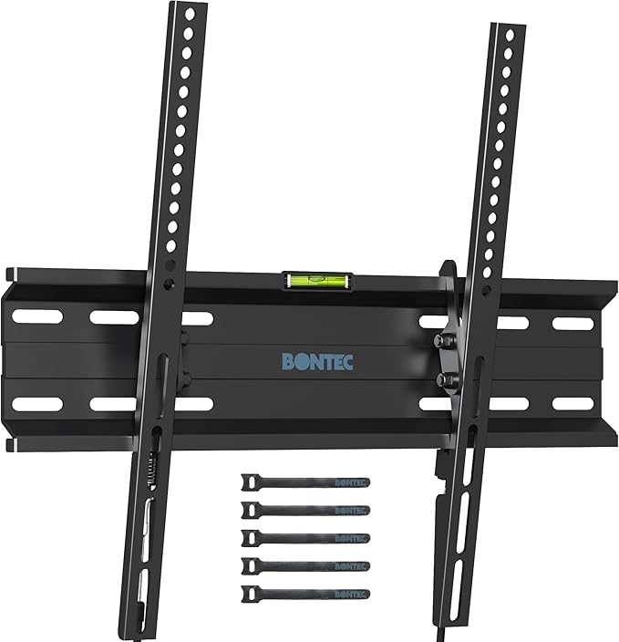 BONTEC TV Wandhalterung Neigbar Universal für 23-60 Zoll Flachbildfernseher bis 45kg, VESA 400x400, Slim Design – 116SB