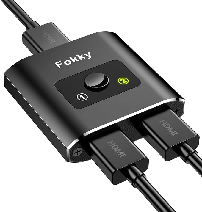 Fokky HDMI Switch 2 in 1 Out / 1 in 2 Out 4K@60Hz UHD bidirektional Aluminium für TV Fire Stick Xbox PS4 – 978311