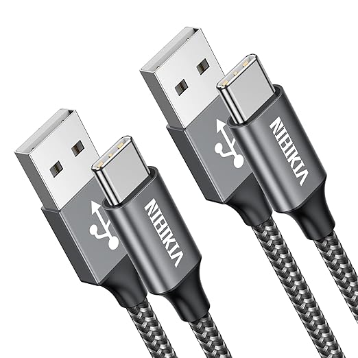 NIBIKIA USB C Kabel 2 Stück 2M+2M Schnellladekabel 3.1A Typ C für Samsung Galaxy S23 S22 S21 A53 A52
