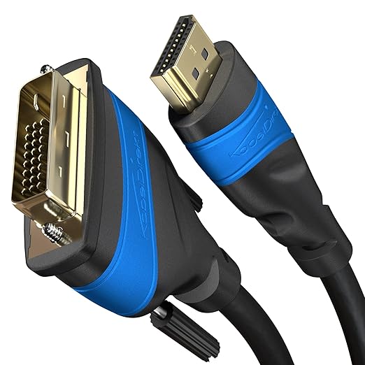 KabelDirekt HDMI-DVI Adapterkabel (2m) bi-direktional, Full HD 1080p, A.I.S. Schirmung gegen Störsignale
